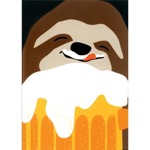 Avanti Press Happy Sloth Frosty Beer Masculine Humorous : Funny Birthday Card for Man / Him
