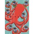 thumbnail image 1 of Avanti Press Octopus With Beers Funny / Humorous A-Press Birthday Card For Him / Man, 1 of 2