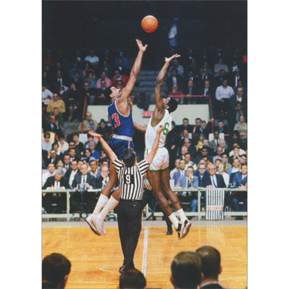 Avanti Press Sixers vs Celtics Jump Ball Vintage Photo Birthday Card