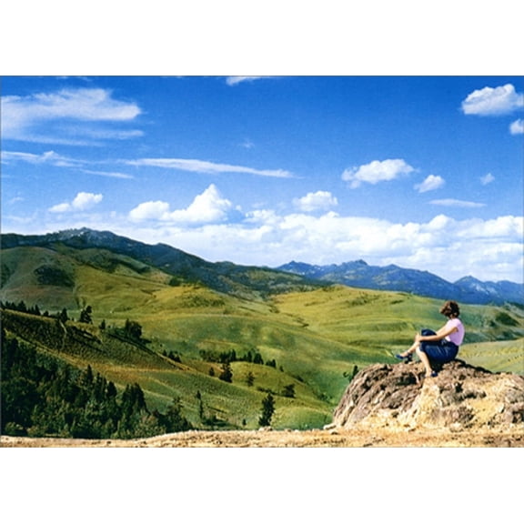 Avanti Press Woman Viewing Yellowstone Park America Collection Friendship Card