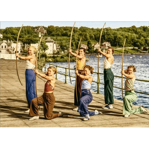 Avanti Press Women Archers on Pier America Collection Funny / Humorous Feminine Birthday Card for Her : Woman : Women