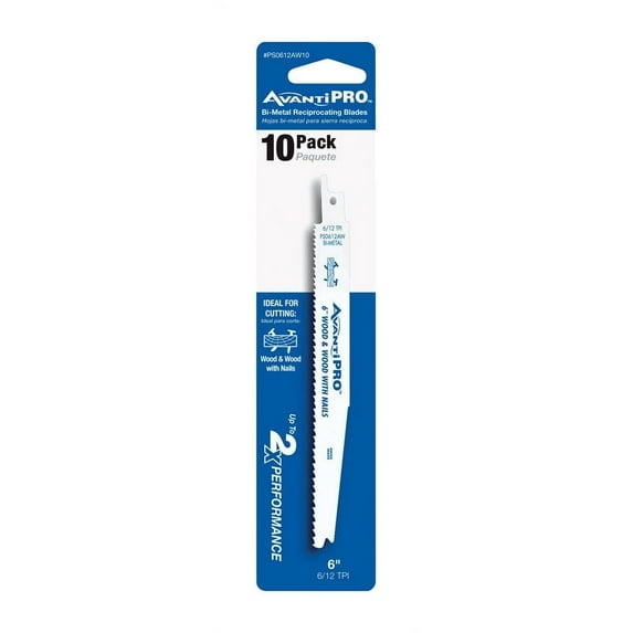 Avanti Pro 6 in. Bi-Metal Reciprocating Saw Blade 6/12 Tpi 10 Pk