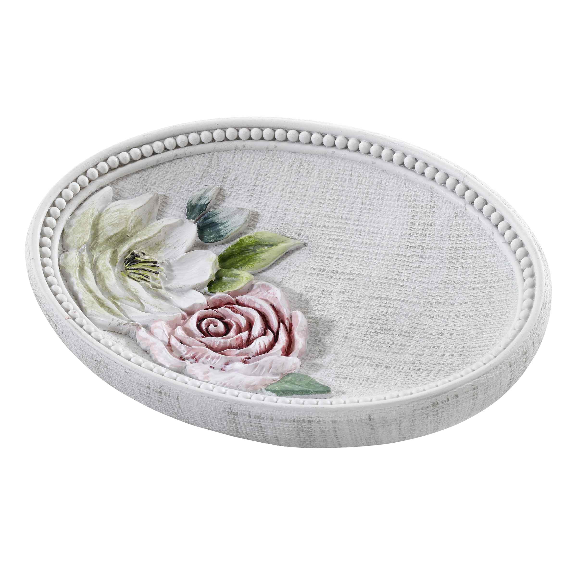 Spring Garden Floral Embossed Resin Soap Dish