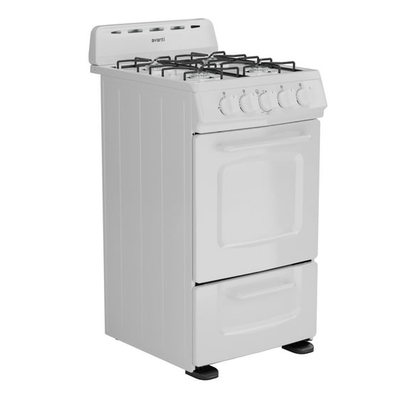 Avanti 20" Gas Range Oven with Solid Metal Door, in White (GRO20P0W)