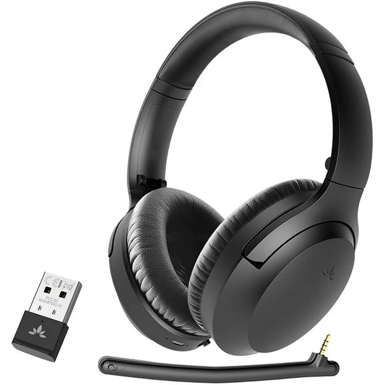 Avantree Aria 90B Bluetooth 5.0 Noise Cancelling Headphones with Microphone  & USB Adapter for PC Computer Laptop Mobile Phones, 35Hrs Comfortable  Wireless Headset for Music & Calls, Work from Home 