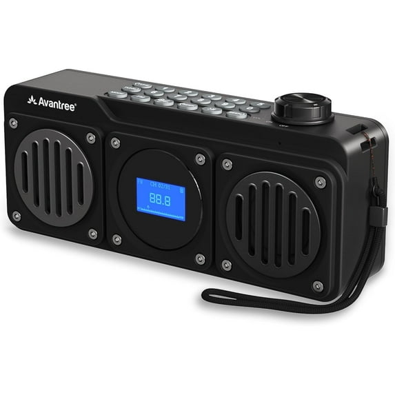 Avantree Boombyte - Portable Digital FM Radio with Bluetooth Speaker, Superb Sound, Metal Finish, MP3 Player, Support Micro SD Card & USB Audio Input, Long Play Time, Rechargeable, Easy to Use