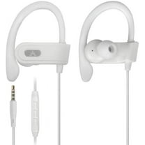 Avantree E171 - Sports Earbuds Wired with Microphone, Sweatproof Wrap Around Earphones with Over Ear Hook, in Ear Running Headphones for Workout Exercise Gym Compatible with Cell Phones - White