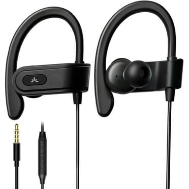 Avantree E171 - Sports Earbuds Wired with Microphone, Sweatproof Wrap Around Earphones with Over Ear Hook, in Ear Running Headphones