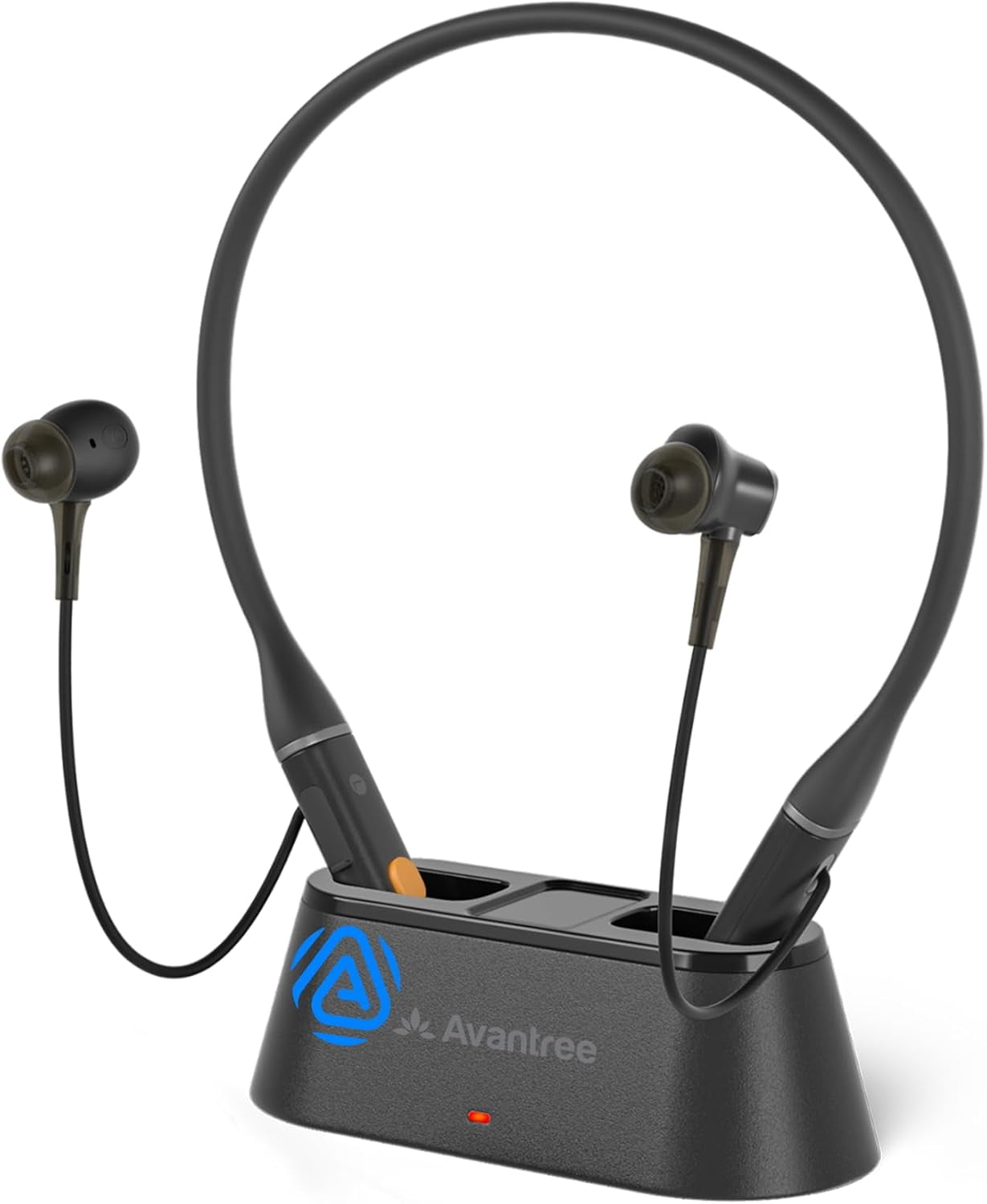Avantree Loop Dock - Wireless Auracast TV Neckband Earbuds with Charging Dock