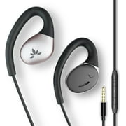 Avantree Resolve - Wired Open-Ear Earbuds & Microphone (for Small-Medium Ear) with in-Line Controls and Wrap Around Over-Ear Hook, Surroundings Awareness, 3.5mm