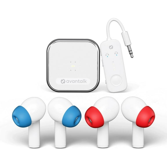 Avantree Sky Infinity NC Bluetooth Transmitter + 2 aptX Low Latency Earbuds for Airplane | ANC, Long-Haul Flight Audio, Auracast-Ready LE Audio, Dual Share, Great Fit & Sound