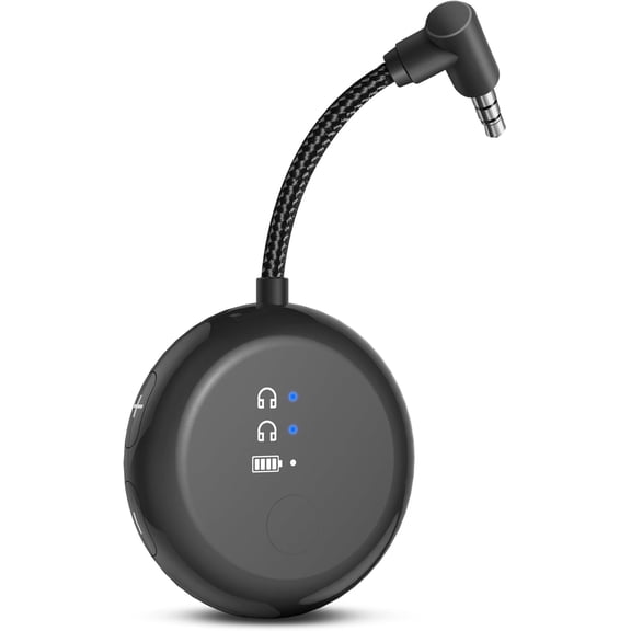 Avantree SoundJet R1 - Airplane Bluetooth 5.3 Adapter for up to 2 AirPods or Headphones with 20hr Playtime, Wireless Audio Transmitter for Flights, Travel, Gym, TV, Tablet