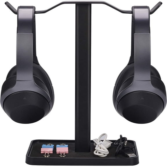 Avantree [Super Stable] Neetto Dual Headphones Stand for Desk, Aluminum Alloy & Metal Gaming Headsets Holder Hanger for Sennheiser, Sony, Audio-Technica, Bose, Beats, Akg, Display Mount - HS908