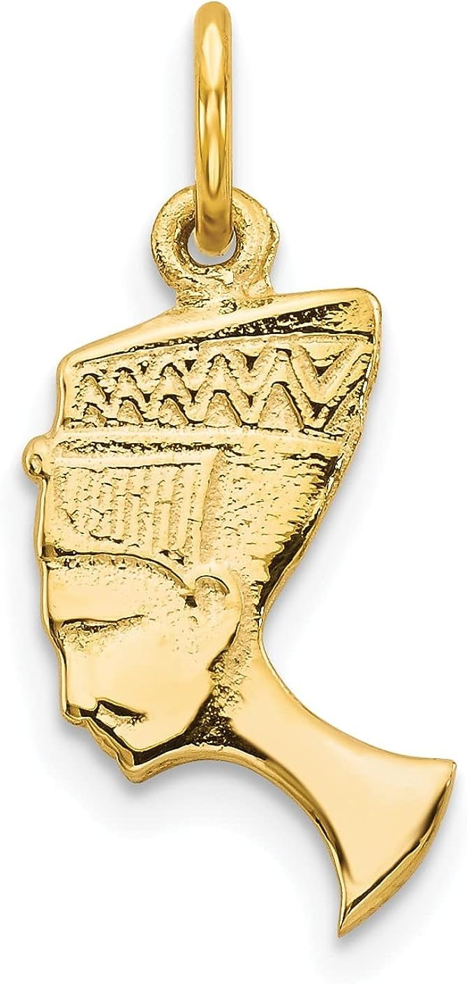 Avariah 10k Yellow Gold Solid Bust of Nefertiti Charm 20mm