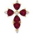 thumbnail image 1 of Avariah 14K Yellow Gold Lab Grown Diamond & Created Ruby Pendant - 28mm, 1 of 5
