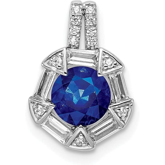 Avariah 14k White Gold Sapphire and Diamond Chain Slide - 14.75mm