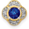 thumbnail image 1 of Avariah 14k Yellow Gold 1/20ct. Diamond and .25 Sapphire Fancy Chain Slide, 1 of 5