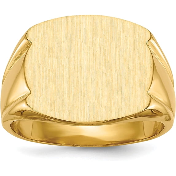 Avariah 14k Yellow Gold 15.0x16.5mm Closed Back Men's Signet Ring - Ring Size 10.0