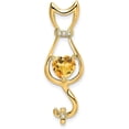 thumbnail image 1 of Avariah 14k Yellow Gold Citrine and Diamond Cat Pendant - 32.6mm, 1 of 5