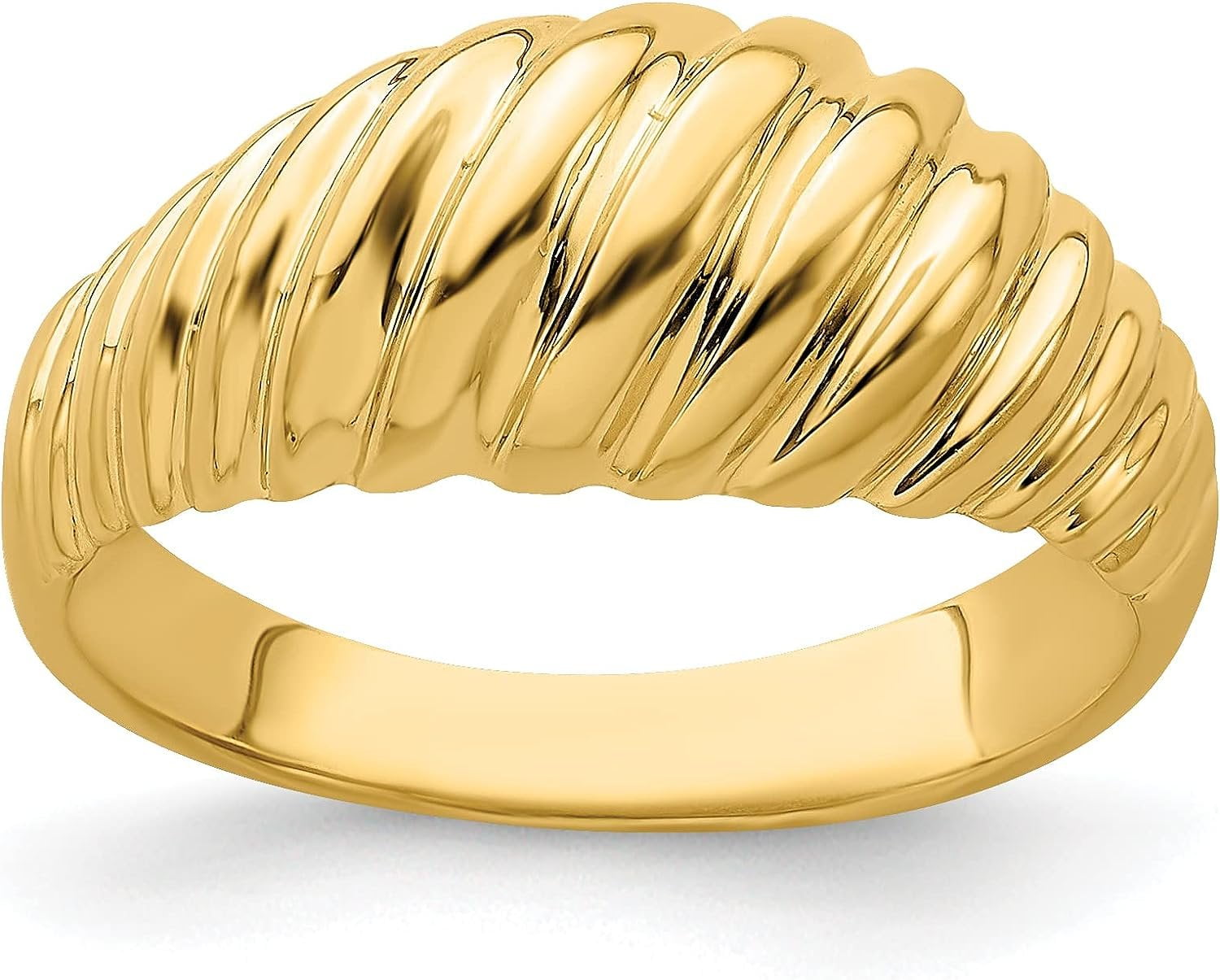 Avariah 14k Yellow Gold Polished Shrimp Dome Ring - Ring Size 7.0