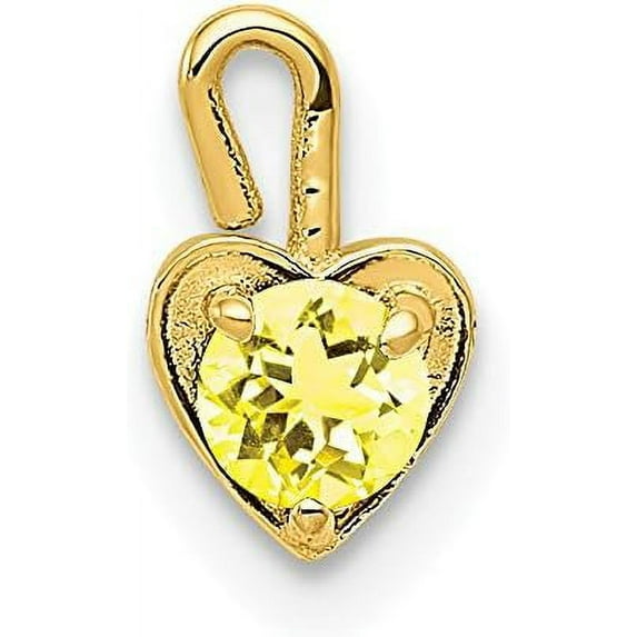Avariah 14ky Yellow Gold November Synthetic Birthstone Heart Charm - 7mm