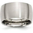 thumbnail image 1 of Avariah Chisel Stainless Steel Brushed 12.2mm Half Round Band - Ring Size 13.5, 1 of 8