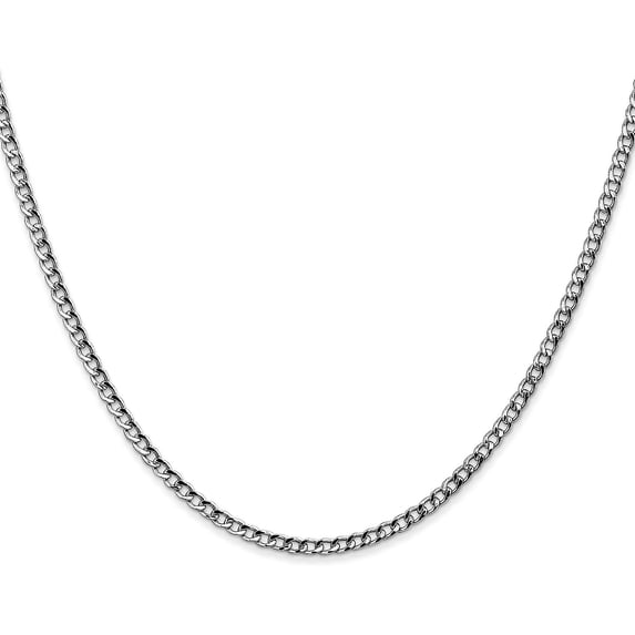 Avariah Diamonds 14K White Gold 2.7mm Semi-Solid Curb with Lobster Lock Anklet - 9" Bracelet
