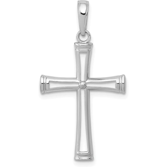 Avariah Diamonds 14K White Gold Polished and Cut-Out Cross - 22.9mm