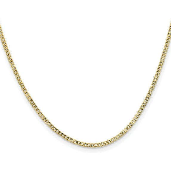 Avariah Diamonds 14K Yellow Gold 2.1mm Semi-Solid Curb with Lobster Lock Chain - 18"