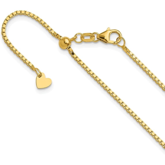 Avariah Diamonds 14K Yellow Gold Adjustable 1.4mm Box Chain - 22"- Made In Italy
