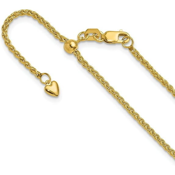 Avariah Diamonds 14K Yellow Gold Adjustable 1.8mm Semi-solid Spiga Chain - 26"- Made In Italy