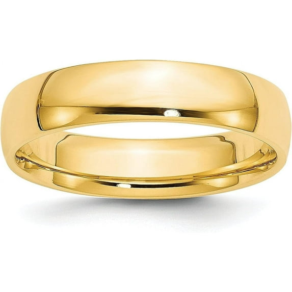 Avariah Diamonds 14k Yellow Gold 5.2mm Lightweight Comfort Fit Wedding Band Size 6.5 - Ring Size 6.5