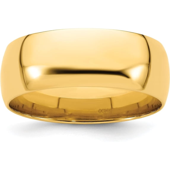 Avariah Diamonds 14k Yellow Gold 8.2mm Lightweight Comfort Fit Wedding Band Size 12 - Ring Size 12.0