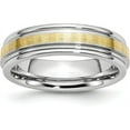 thumbnail image 1 of Avariah Diamonds Chisel Cobalt 14k Gold Inlay Satin and Polished 6.2mm Band - Ring Size 7.5-1.2gm, 1 of 8