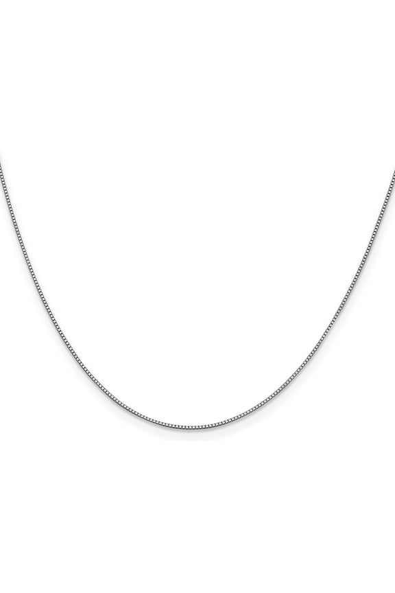 Diamonds Solid 10K White Gold 0.9mm Box Chain - 20"