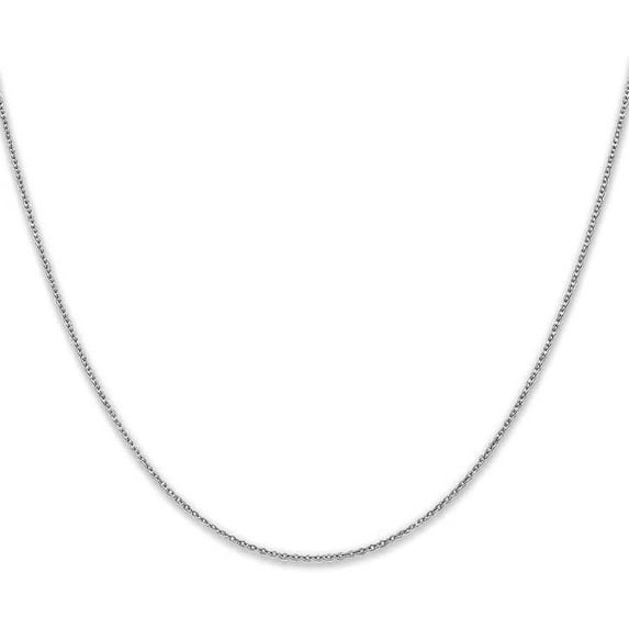 Avariah Diamonds Solid 10K White Gold 1.3mm Flat Cable Chain - 24"- Made In Italy