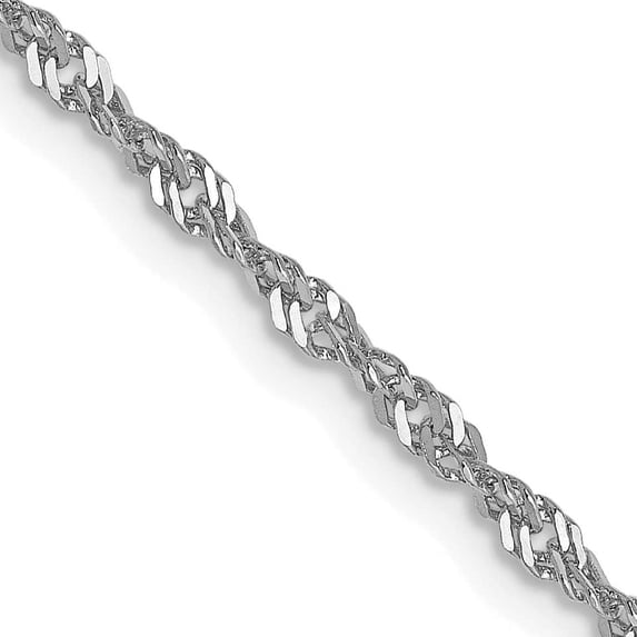 Avariah Diamonds Solid 10K White Gold 1.9mm Singapore Chain - 18"- Made In Italy