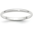 thumbnail image 1 of Avariah Diamonds Solid 10k White Gold 2.2mm Lightweight Half Round Wedding Band Size 13.5 - Ring Size 13.5, 1 of 7
