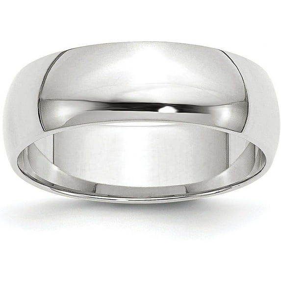 Avariah Diamonds Solid 10k White Gold 6.2mm Lightweight Half Round Wedding Band Size 6.5 - Ring Size 6.5