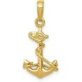thumbnail image 1 of Avariah Diamonds Solid 10k Yellow Gold 3-D Anchor with Rope Pendant - 22mm, 1 of 7