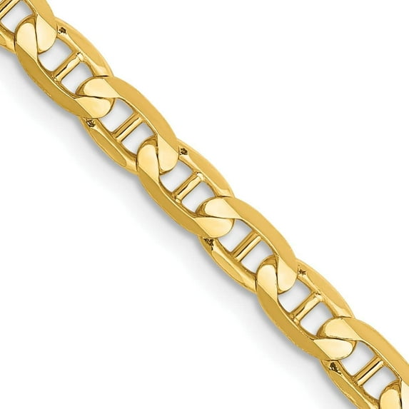 Avariah Diamonds Solid 10k Yellow Gold 4mm Concave Anchor Chain - 22"