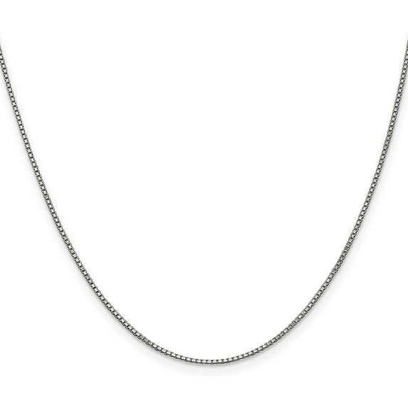 Avariah Diamonds Solid 14K White Gold 1.2mm Box Chain - 18"- Made In Italy