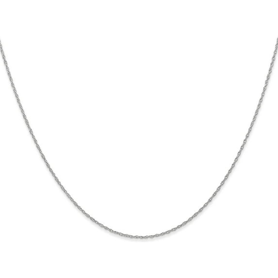 Avariah Diamonds Solid 14K White Gold Carded 0.8mm Cable Rope with Spring Ring Lock Chain - 16"