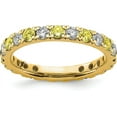 thumbnail image 1 of Avariah Diamonds Solid 14K White Gold Lab Grown Dia VS/SI GH & Cr Yellow Sapp Eternity B - Ring Size 7.0, 1 of 8