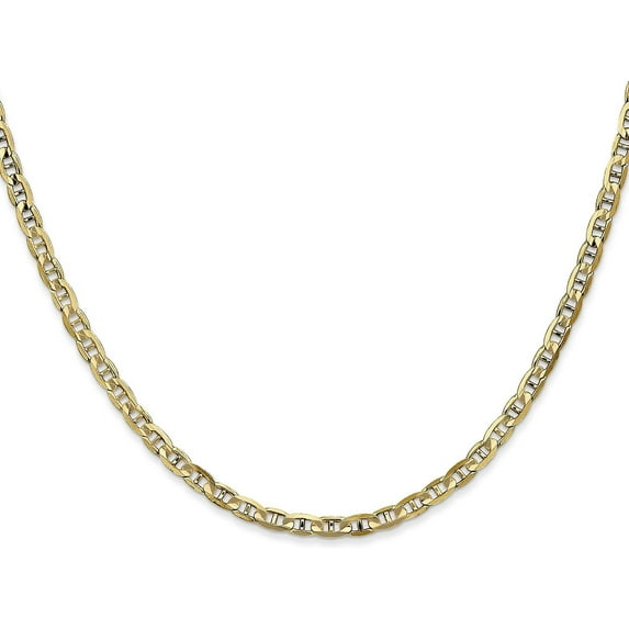 Avariah Diamonds Solid 14K Yellow Gold 3.2mm Concave Anchor with Lobster Lock Chain - 20"