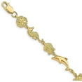 thumbnail image 1 of Avariah Diamonds Solid 14K Yellow Gold Sea Life Bracelet - 7" - 7.2gm, 1 of 5