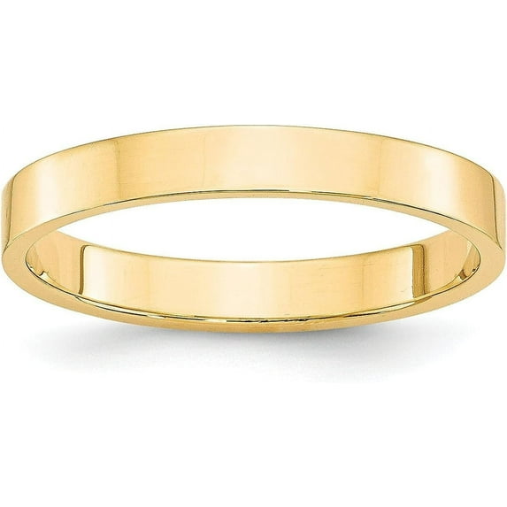 Avariah Diamonds Solid 14k Yellow Gold 3.2mm Lightweight Flat Wedding Band Size 9.5 - Ring Size 9.5