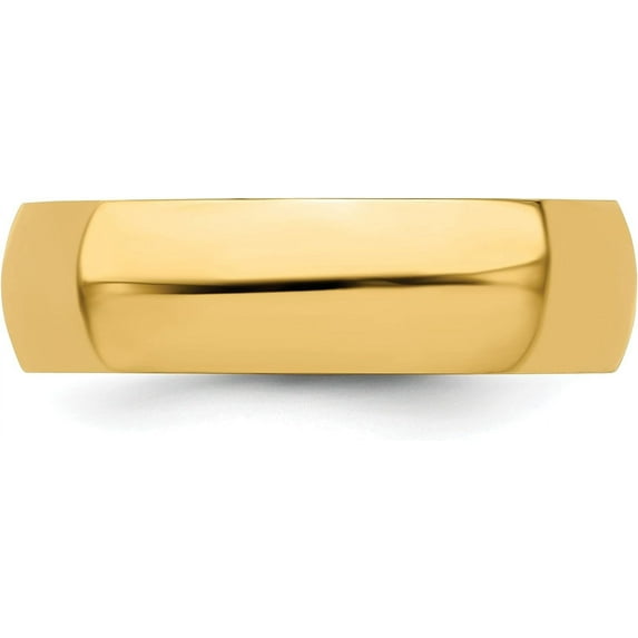 Avariah Diamonds Solid 14k Yellow Gold 6.2mm Half-Round Wedding Band Size 8 - Ring Size 8.0