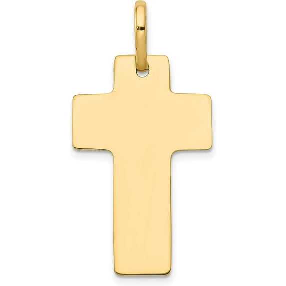 Avariah Diamonds Solid 14k Yellow Gold Polished Cross Charm - 36mm