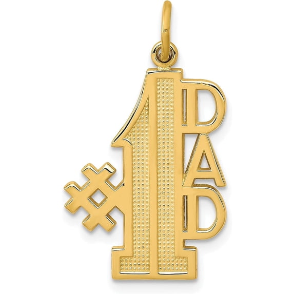 Avariah Solid 10K Yellow Gold #1 DAD Charm - 27mm